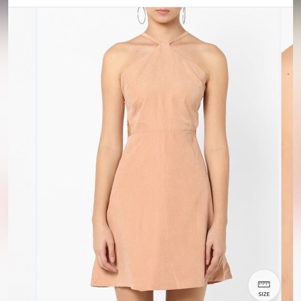 AJIO Faux Suede Halter Mini Dress